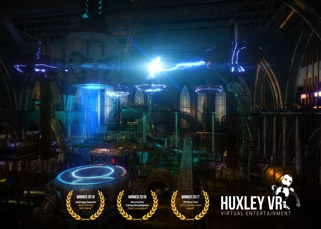 massive mad scientist's lab with lighting arcing along the roof