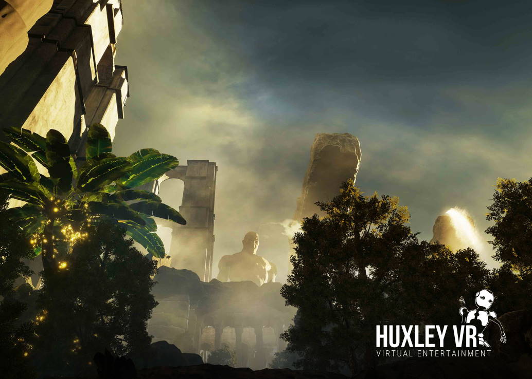 giant stone monoliths poking out of jungle